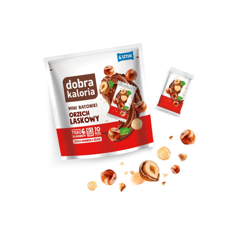 Mini batoniki Orzech laskowy 108g Dobra Kaloria