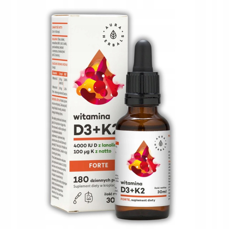 AURA Witamina D3 4000IU + K2mk7 100µg Forte 30ml