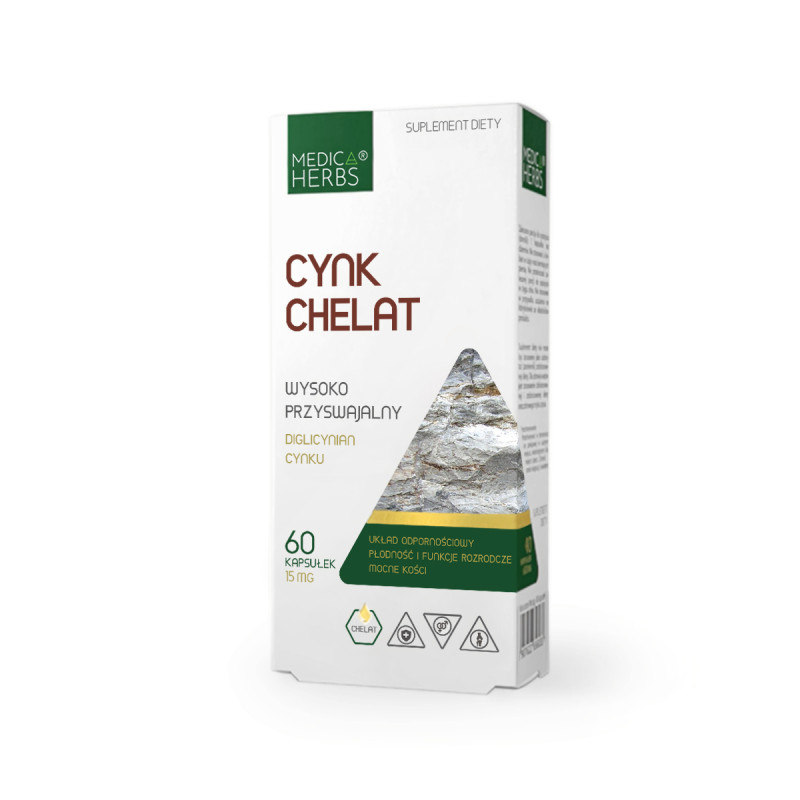 Cynk Chelat 15mg. 60 kapsułek Medica Herbs